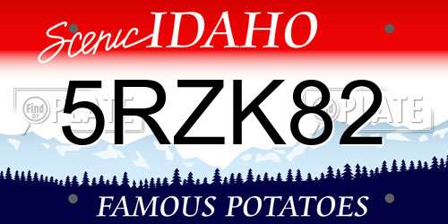 5RZK82 Idaho License Plate