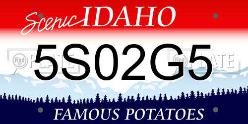 5S02G5 Idaho License Plate