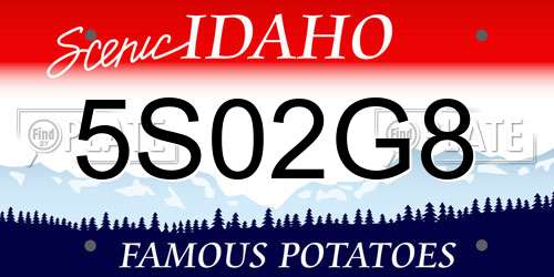 5S02G8 Idaho License Plate