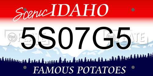 5S07G5 Idaho License Plate