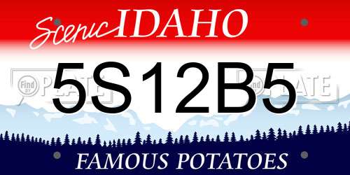 5S12B5 Idaho License Plate
