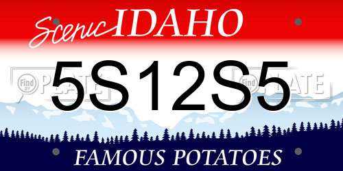 5S12S5 Idaho License Plate