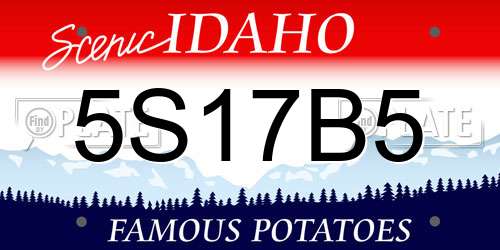 5S17B5 Idaho License Plate