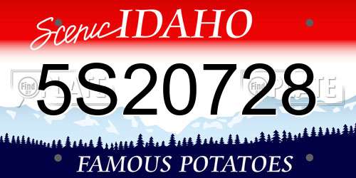 5S20728 Idaho License Plate
