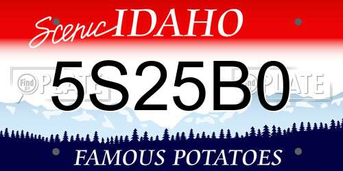 5S25B0 Idaho License Plate
