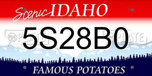 5S28B0 Idaho License Plate