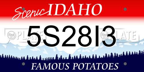 5S28I3 Idaho License Plate