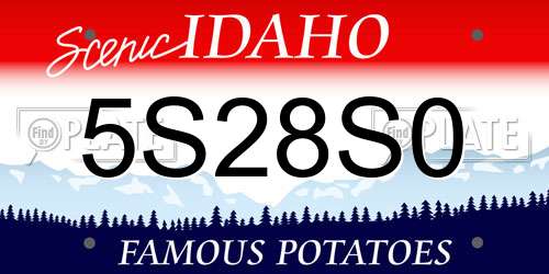 5S28S0 Idaho License Plate