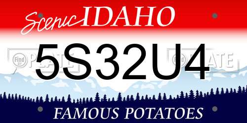 5S32U4 Idaho License Plate