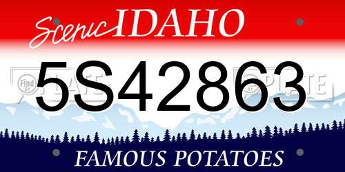5S42863 Idaho License Plate