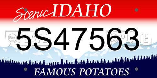 5S47563 Idaho License Plate