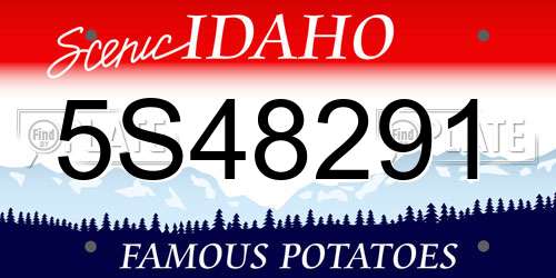 5S48291 Idaho License Plate
