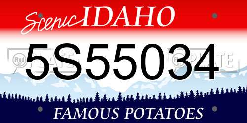 5S55034 Idaho License Plate