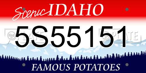 5S55151 Idaho License Plate