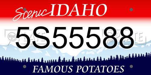 5S55588 Idaho License Plate
