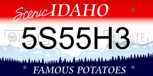 5S55H3 Idaho License Plate