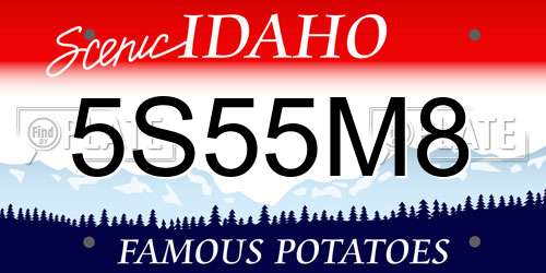 5S55M8 Idaho License Plate