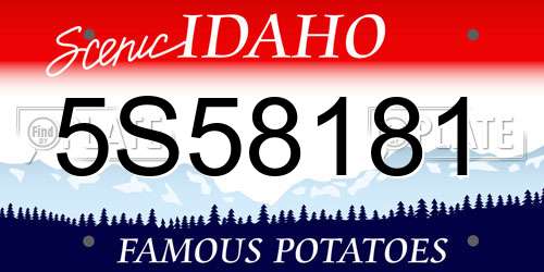 5S58181 Idaho License Plate