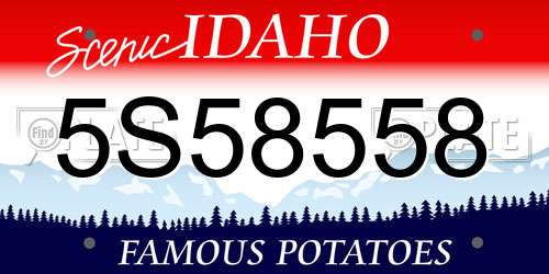 5S58558 Idaho License Plate
