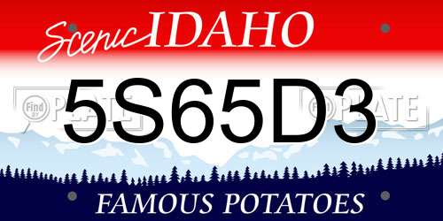 5S65D3 Idaho License Plate