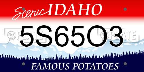 5S65O3 Idaho License Plate
