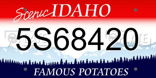 5S68420 Idaho License Plate