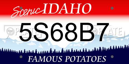 5S68B7 Idaho License Plate