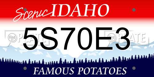 5S70E3 Idaho License Plate