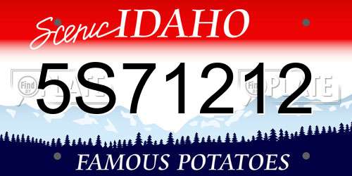 5S71212 Idaho License Plate