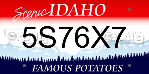 5S76X7 Idaho License Plate