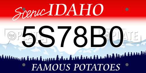 5S78B0 Idaho License Plate