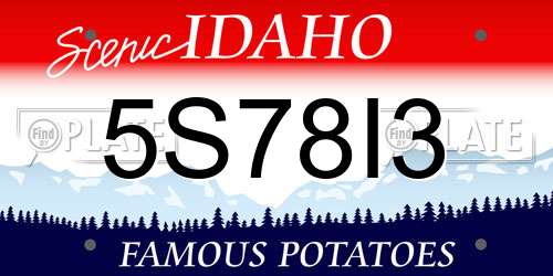 5S78I3 Idaho License Plate