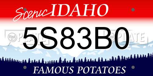 5S83B0 Idaho License Plate