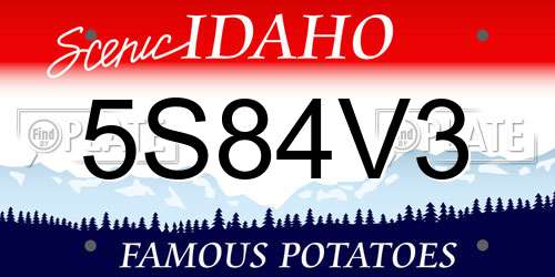 5S84V3 Idaho License Plate