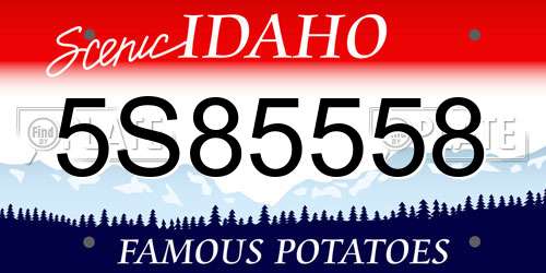 5S85558 Idaho License Plate