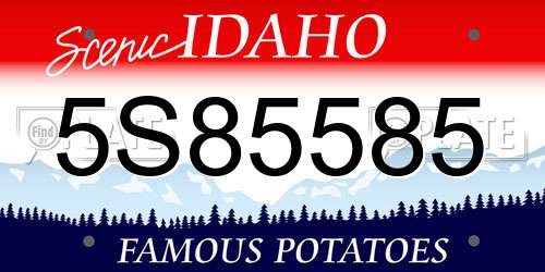 5S85585 Idaho License Plate