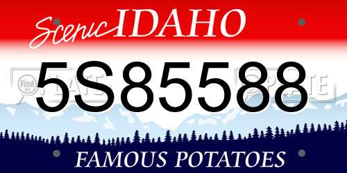 5S85588 Idaho License Plate