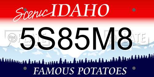 5S85M8 Idaho License Plate