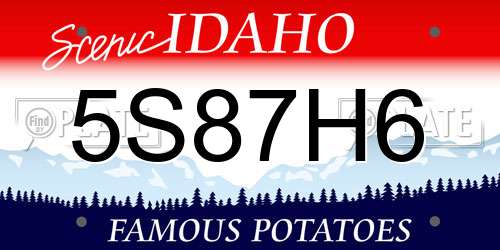 5S87H6 Idaho License Plate