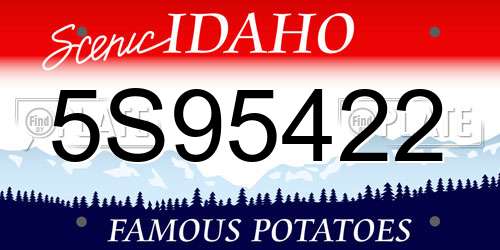 5S95422 Idaho License Plate