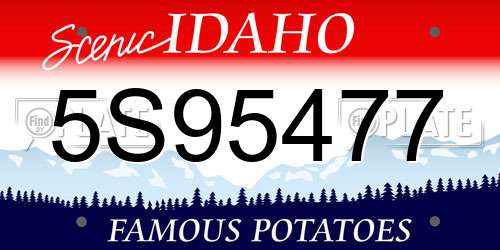 5S95477 Idaho License Plate