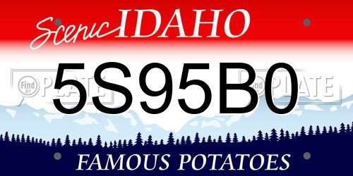 5S95B0 Idaho License Plate