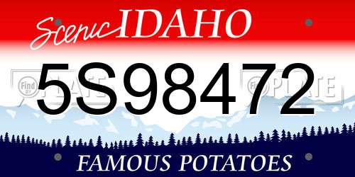 5S98472 Idaho License Plate