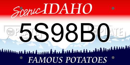 5S98B0 Idaho License Plate
