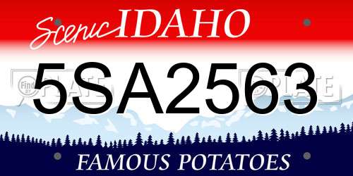 5SA2563 Idaho License Plate