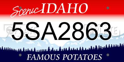 5SA2863 Idaho License Plate