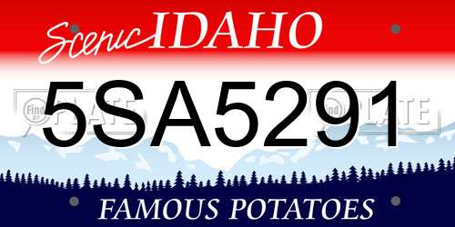 5SA5291 Idaho License Plate