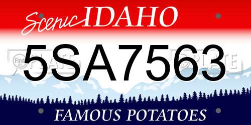 5SA7563 Idaho License Plate