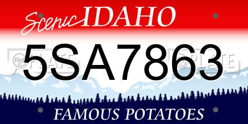 5SA7863 Idaho License Plate