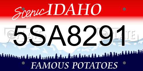 5SA8291 Idaho License Plate